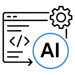 AI Algorithms and Code Turning into Icons – Vector Illustration