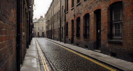 Fototapeta premium London Cobblestone Street Scene