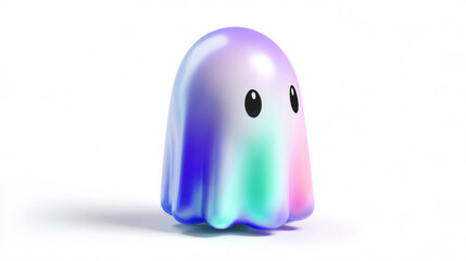 Fototapeta premium Simple Halloween cartoon ghost isolated on a white background