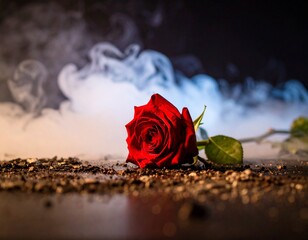 A rose on the ground