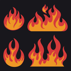 Various styles of fire graphics for design use
