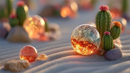 Elegant cactus table decor high resolution image
