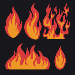 Dynamic flames in varying shapes and sizes