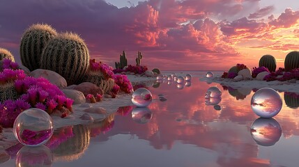 Colorful cactus desert view high resolution image