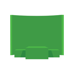 Podium illustration, modern abstract blue award trophy with round base. Perfect for competitions, achievements, success, sports, business recognition, and vector design concepts.