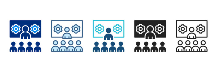 Workshop Icon Set Multiple Style Vector Illustration. 