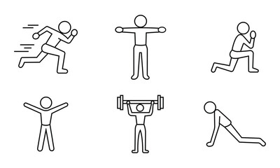 Workout Exercises and Fitness Icon. Sports training vector illustration 