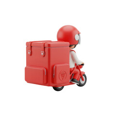 Cartoon Character Delivering Pizza On A Motorcycle With A Transparent Background