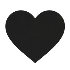 Black heart shape isolated on white background perfect for valentine's day and romance design