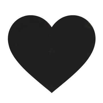 Black heart shape isolated on white background perfect for valentine's day and romance design
