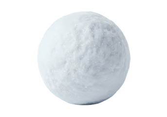 Perfect Snowball: Winter Texture, White Sphere, Isolated on White Background isolated on transparent background