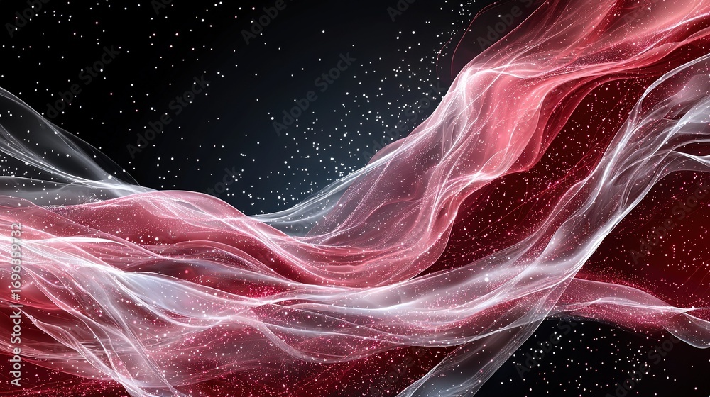 Wall mural a computer-generated image displays a red and white wave against a black backdrop, featuring an empt