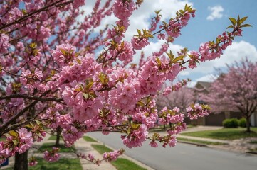 Obraz premium Springtime cherry blossom trees near my home