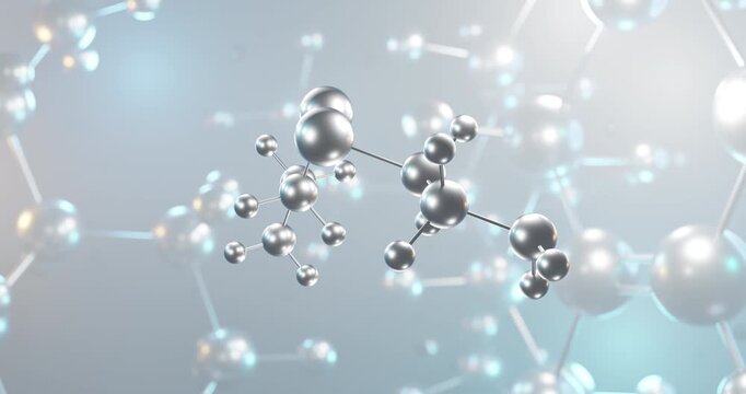 Cystamine rotating 3d molecule, molecular structure of radioprotective agent seamless video
