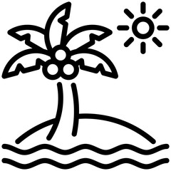 coconut tree icon isolated on white background. vector illustration icon for travel and vacation