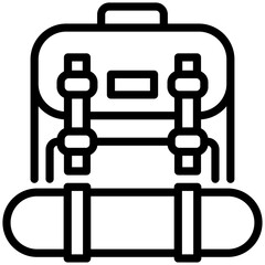 bagpack icon isolated on white background. vector illustration icon for travel and vacation