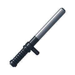 Naklejka premium Police baton or nightstick isolated on a white background