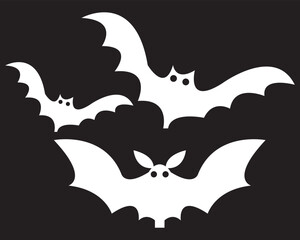 Halloween bats and spiders silhouette illustration. Black silhouette illustration of spooky bats and spiders, perfect for Halloween decorations, party invitations, and seasonal graphic designs.
