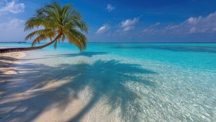 Fototapeta premium Tropical beach scene with vibrant colors