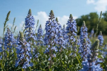 Obraz premium Blooming Chicory in a Temperate Region