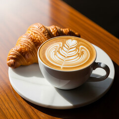 Coffee Latte & Croissant