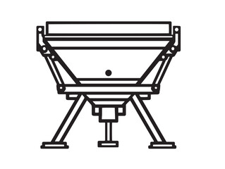 Agricultural Fertilizer Spreader Machine Icon in Modern Clean Line Art