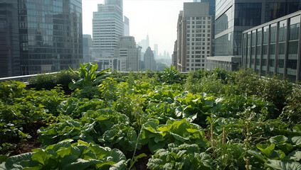 Rooftop Organic Garden in Modern City