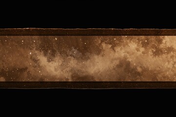 Sepia-toned horizontal film strip with dust and background textures, featuring vintage paper and light effects
