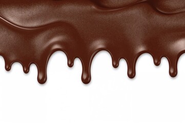 Continuous 2D graphic of horizontal dark or milk chocolate with drips and shading.
