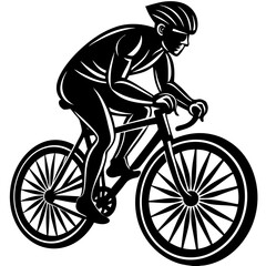 Obraz premium bike rider silhouette victor black