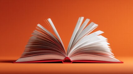 Open book on plain background