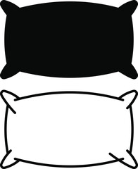 Pillow icon set. isolated on white background.  Comfortable fluffy pillow. Icon Illustration.