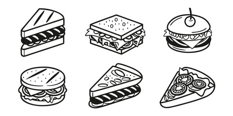 Collection of Stylized Fast Food Icons