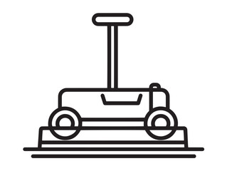 Elegant Flail Mower Vector Icon with Detailed Minimal Line Drawing