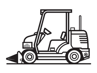 Flail Mower Icon in Clean Minimal Agricultural Vector Illustration