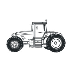 Obraz premium Tractor vehicle design for agricultural use and farming projects. Vector hand drawn illustration
