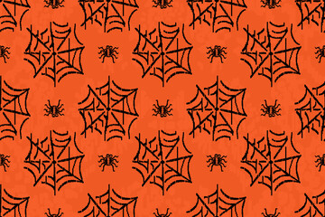 Seamless Spider Web and Spider Pattern