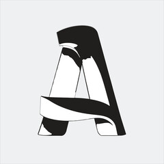 Creative Folded Letter A Illustration