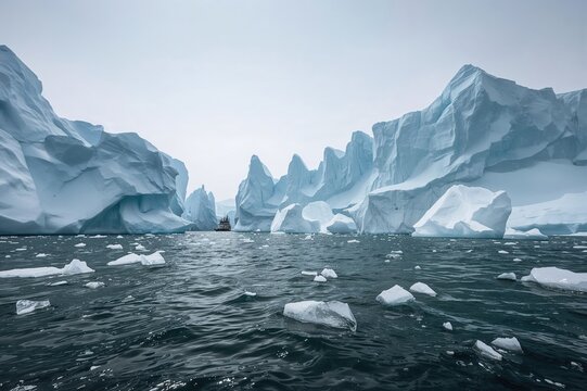 Steering through massive ice formations, featuring the biggest iceberg ever separated from the Ice Shelf