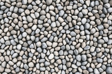 Construction mix of small natural pebbles combined with cement and sand