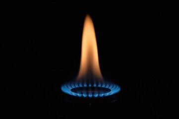 Blue silhouette filled with darkness representing natural gas