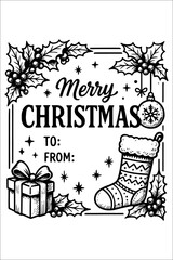 Premium Christmas Label Design Template