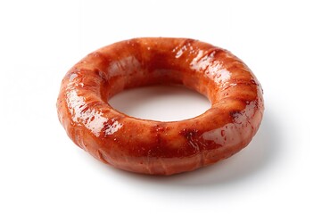 High-Quality Smoked Pork Sausages Served Plain, Displayed on a White Surface