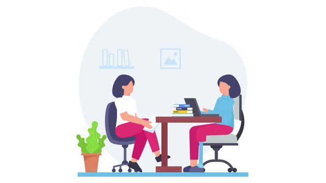 Offline podcast between two women uses artificial limbs animation,Person sharing experience after traumatic leg amputations animated video,employee rehabilitation clip,people with disabilities footage