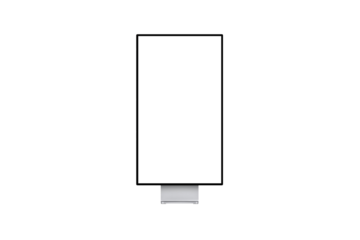 Vertical display screen mockup – realistic tall digital signage or monitor with blank screen for UI, app, website, branding, product presentation, and technology showcase