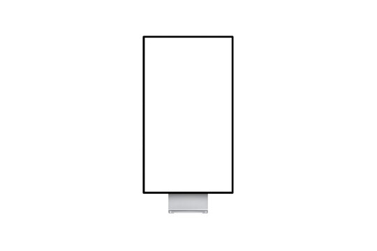 Vertical display screen mockup – realistic tall digital signage or monitor with blank screen for UI, app, website, branding, product presentation, and technology showcase - Powered by Adobe