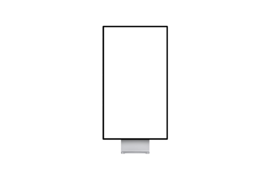 Vertical display screen mockup – realistic tall digital signage or monitor with blank screen for UI, app, website, branding, product presentation, and technology showcase