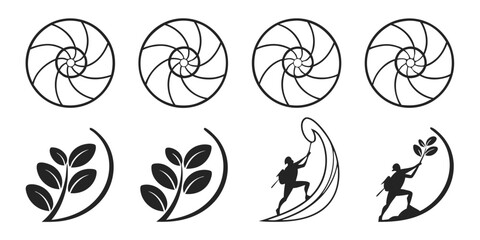 Abstract Geometric and Nature Inspired Icons Collection