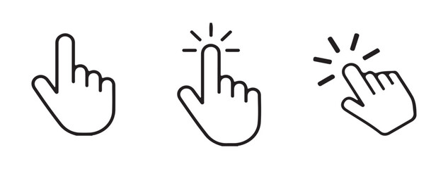 Click, Drag, and Pointer Icons for Digital Interfaces