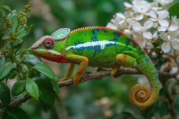 Obraz premium Furcifer Pardalis Chameleon in the Wild